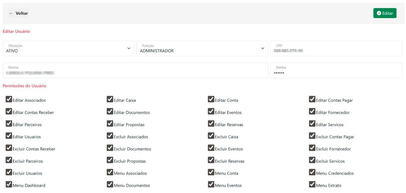 Gestão de usuários com controle total: cadastre novos acessos e defina permissões personalizadas para cada perfil, garantindo segurança e organização no uso do sistema.